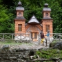 The Russian Chapel at the Vršič Pass is a Russian Orthodox memorial chapel located on the Vršič Pass road in northwestern Slovenia. It was built by Russian prisoners of war engaged in forced labor in the area during World War I. The road was begun in May 1915, and was completed by the end of the year.